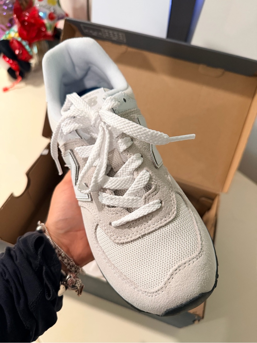 New Balance 574 core Sneakers in Light Grey and White - Picture 7 of 16